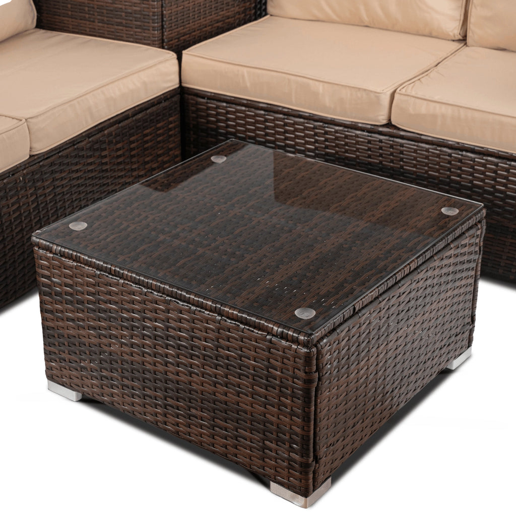 NEGRO Gartenmöbel-Set Braun/Beige