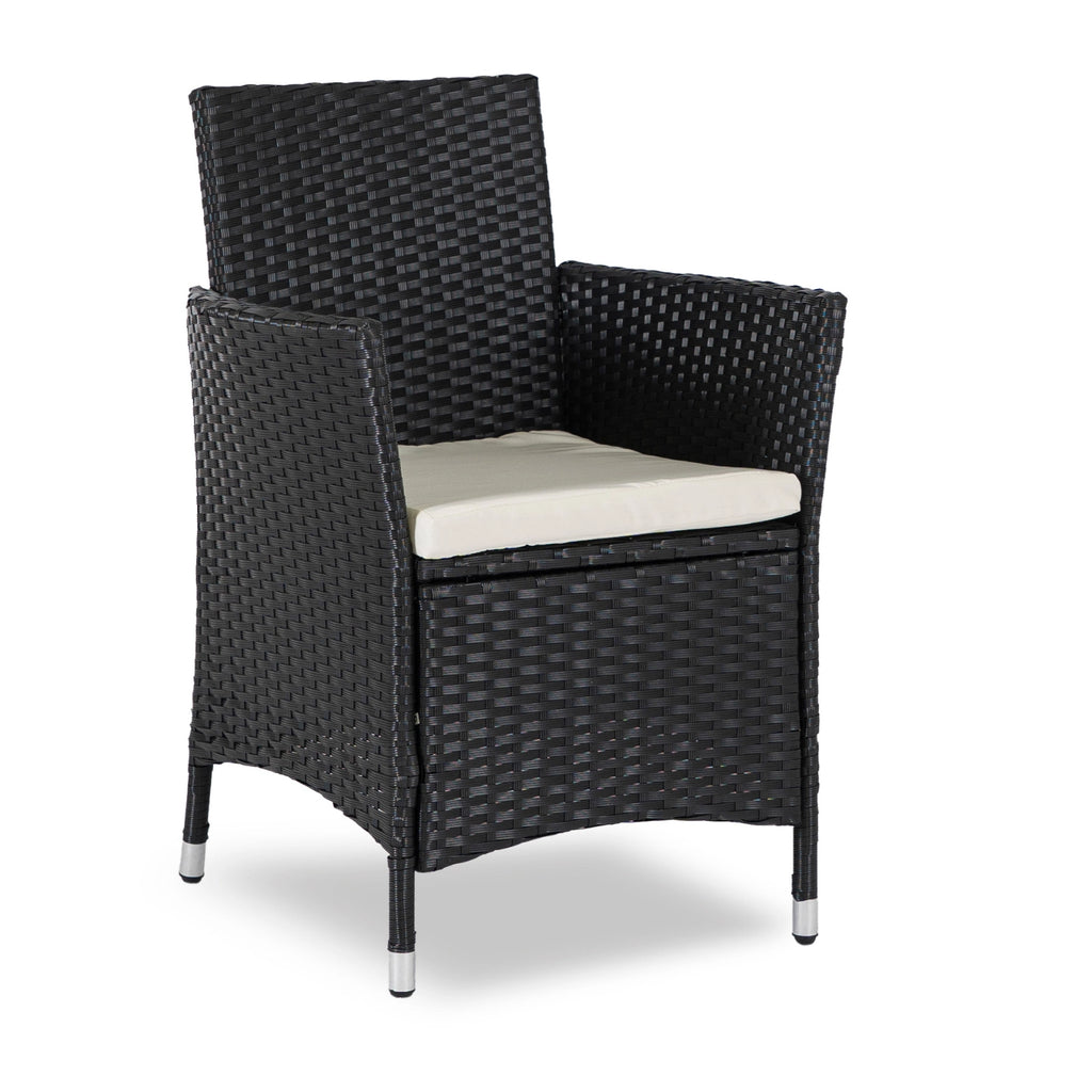 POMONA Gartenmöbel-Set Schwarz/Beige