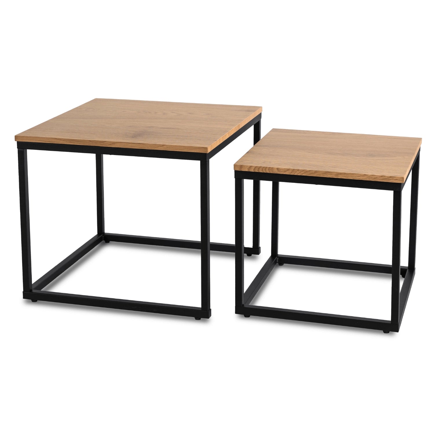 CARMI Couchtisch-Set Goldene Eiche Schwarz