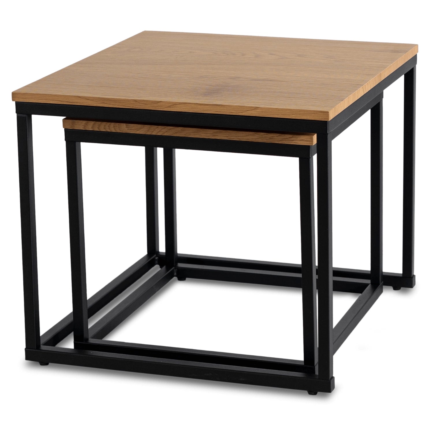 CARMI Couchtisch-Set Goldene Eiche Schwarz