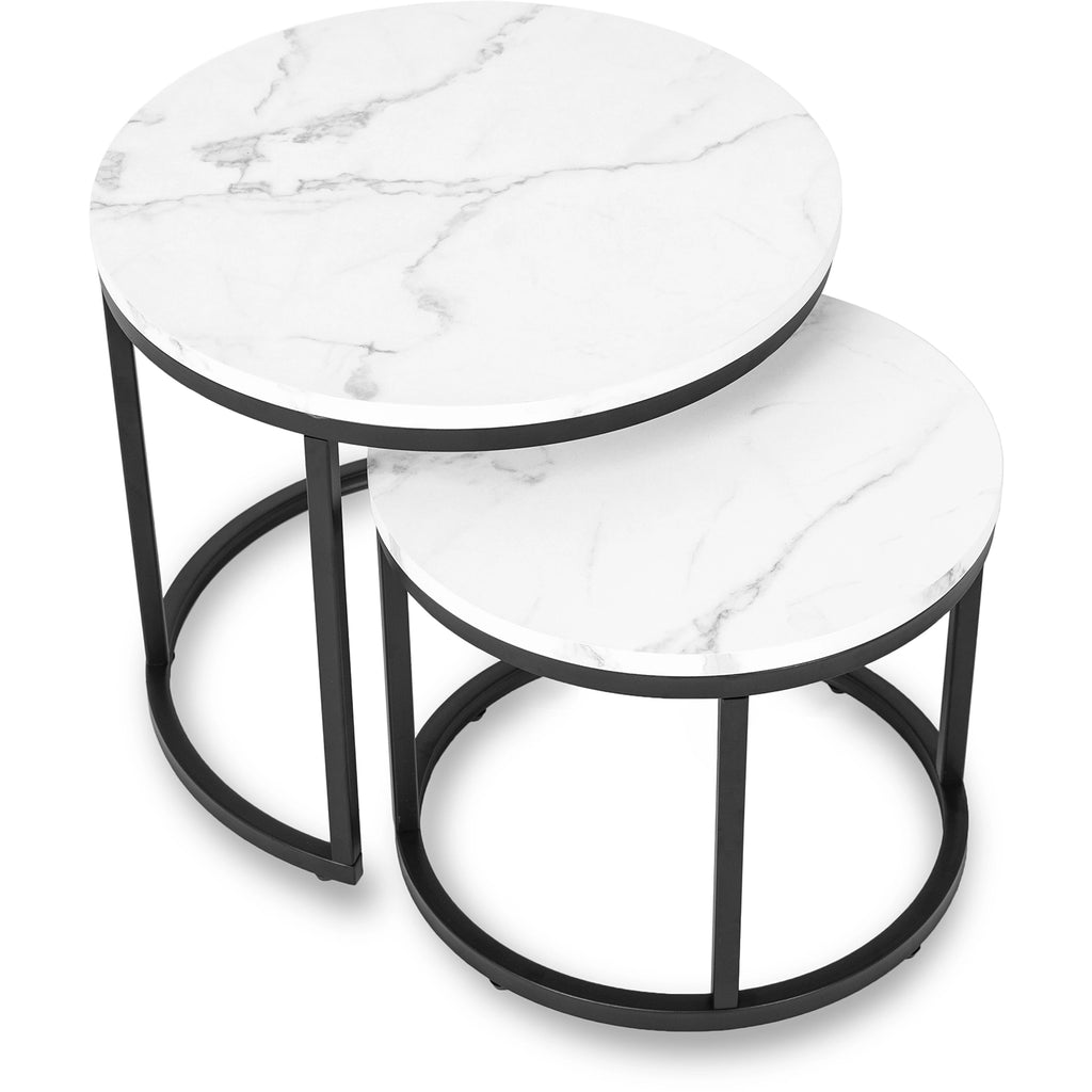 DAFNE Couchtisch-Set Weißer Marmor