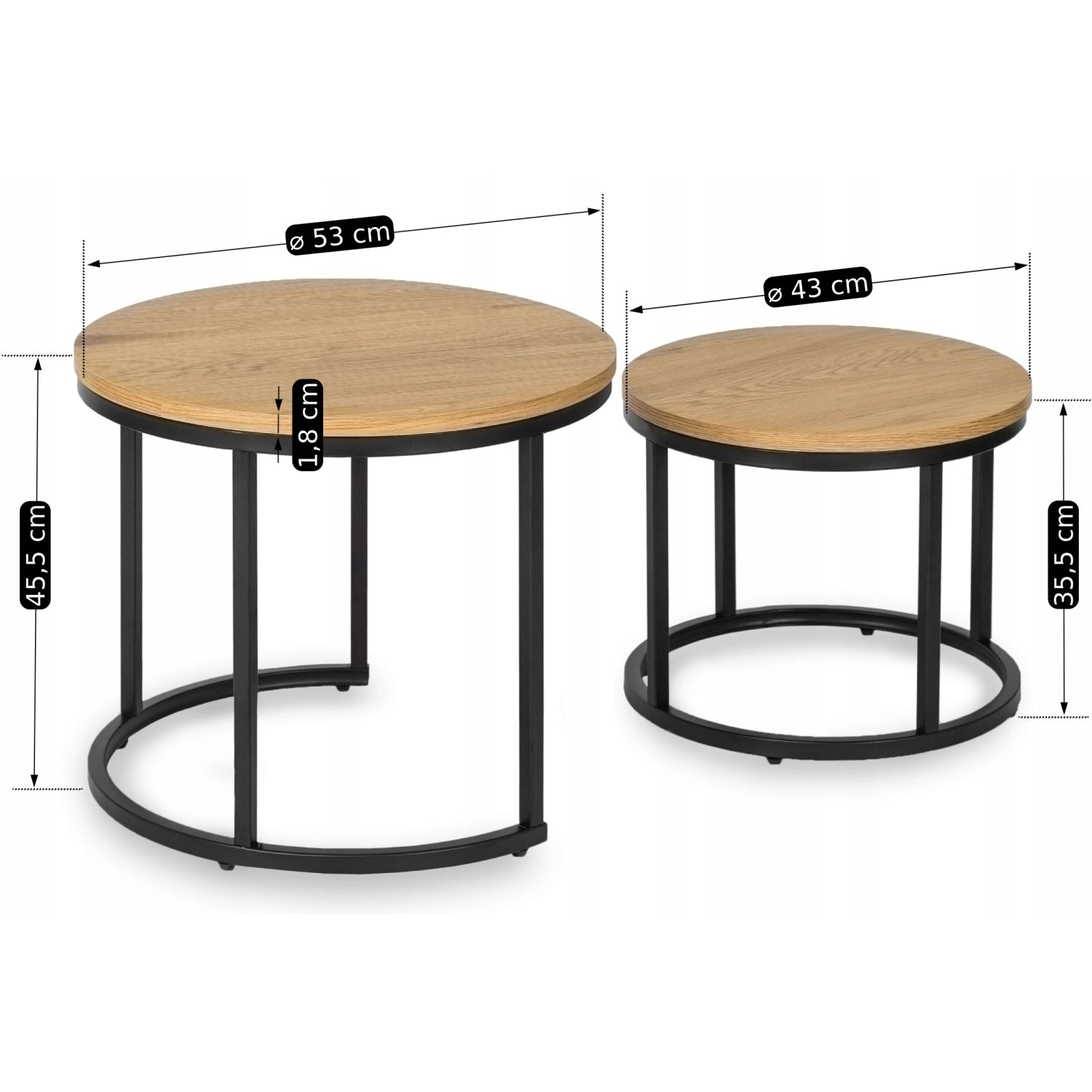 DELIA Couchtisch-Set Goldene Eiche