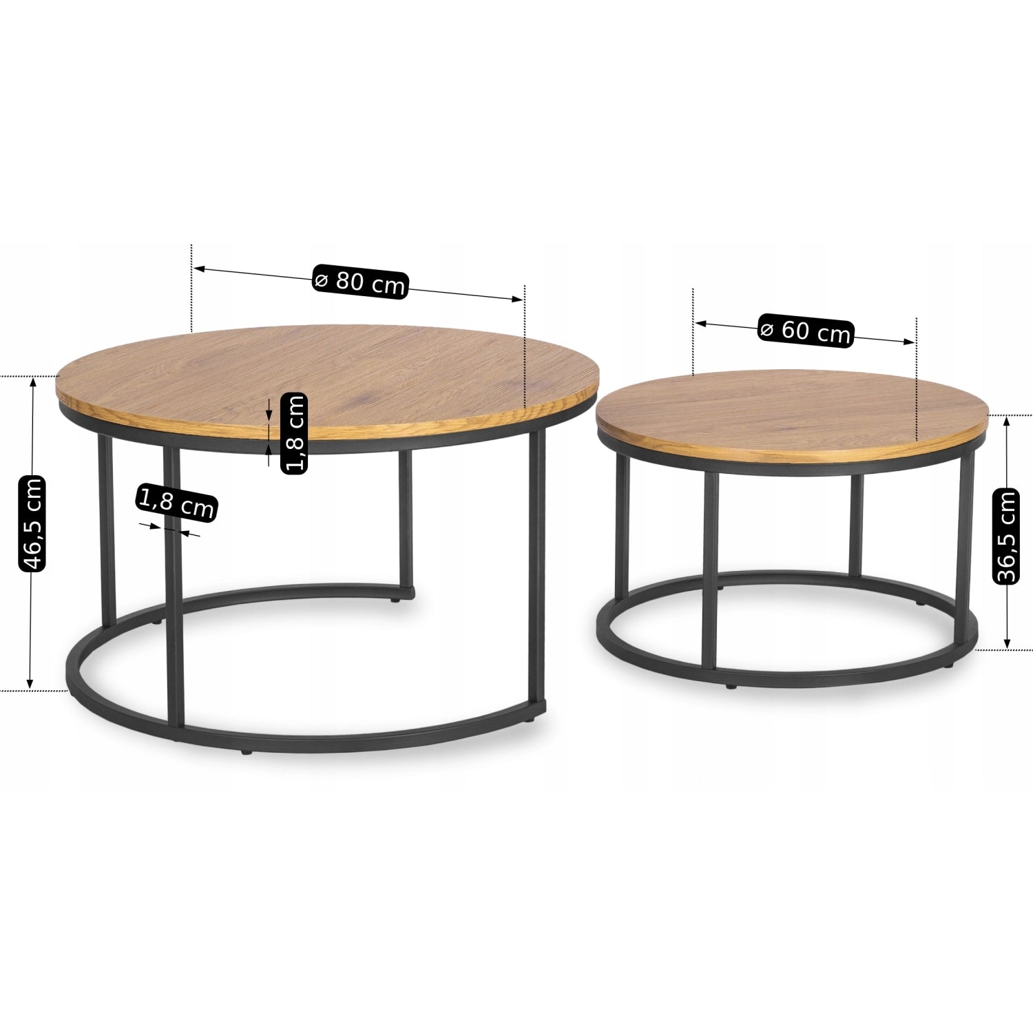 DELIA MAX Couchtisch-Set Goldene Eiche
