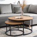 DELIA MAX Couchtisch-Set Goldene Eiche
