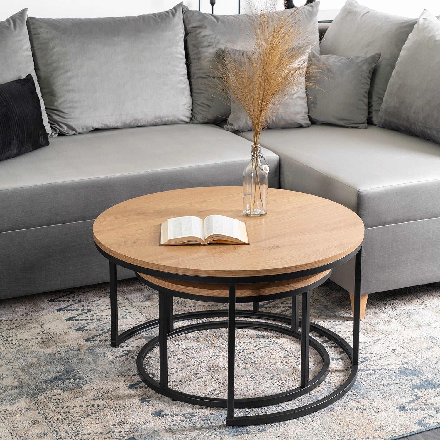 DELIA MAX Couchtisch-Set Goldene Eiche