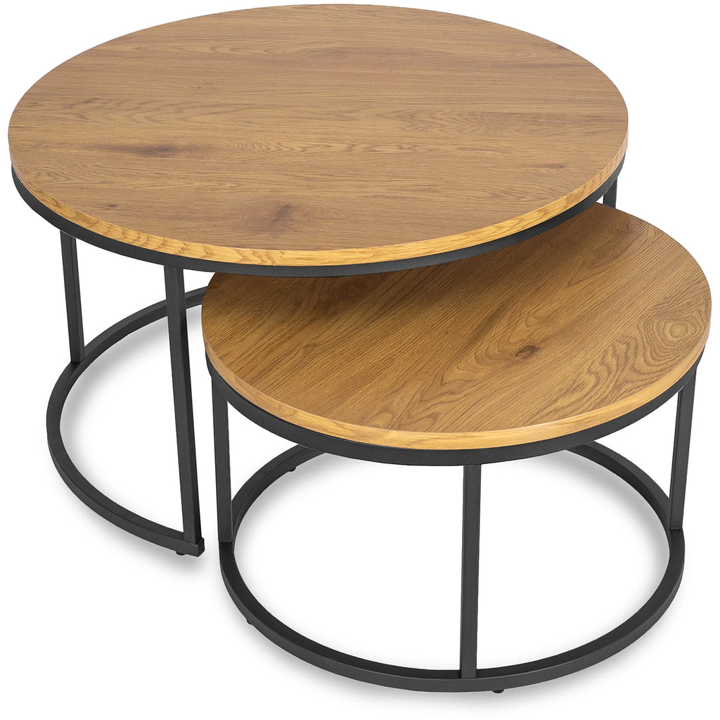 DELIA MAX Couchtisch-Set Goldene Eiche