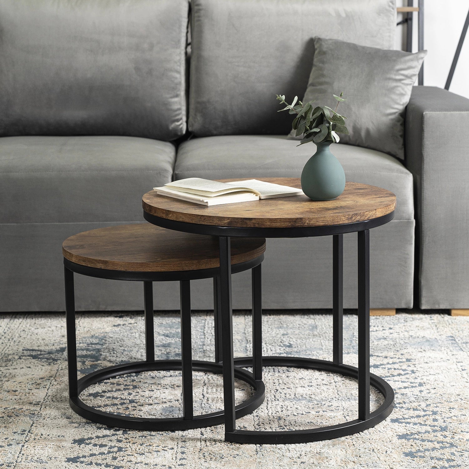 FIGO Couchtisch-Set Rustikale Eiche