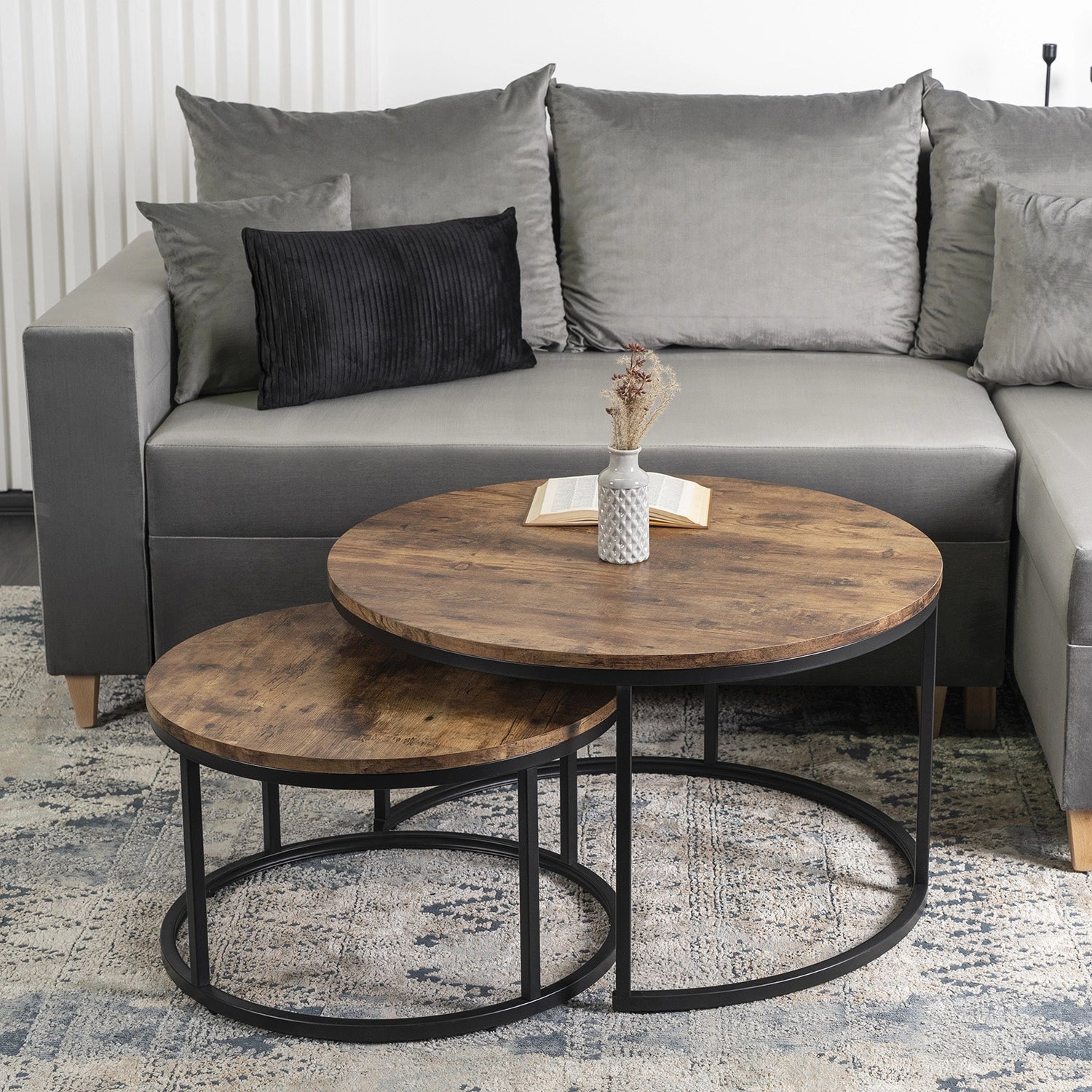 FIGO MAX Couchtisch-Set Rustikale Eiche