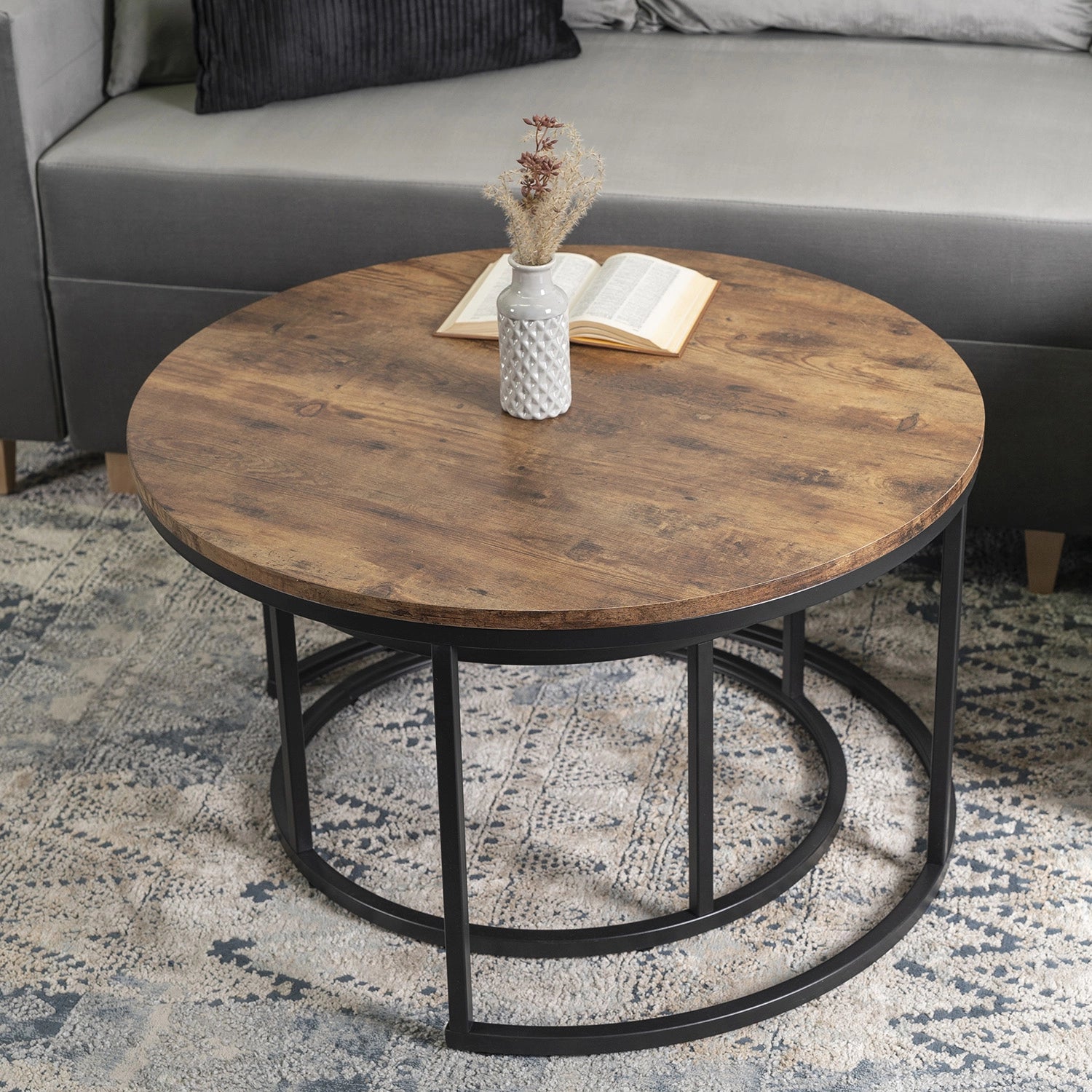 FIGO MAX Couchtisch-Set Rustikale Eiche