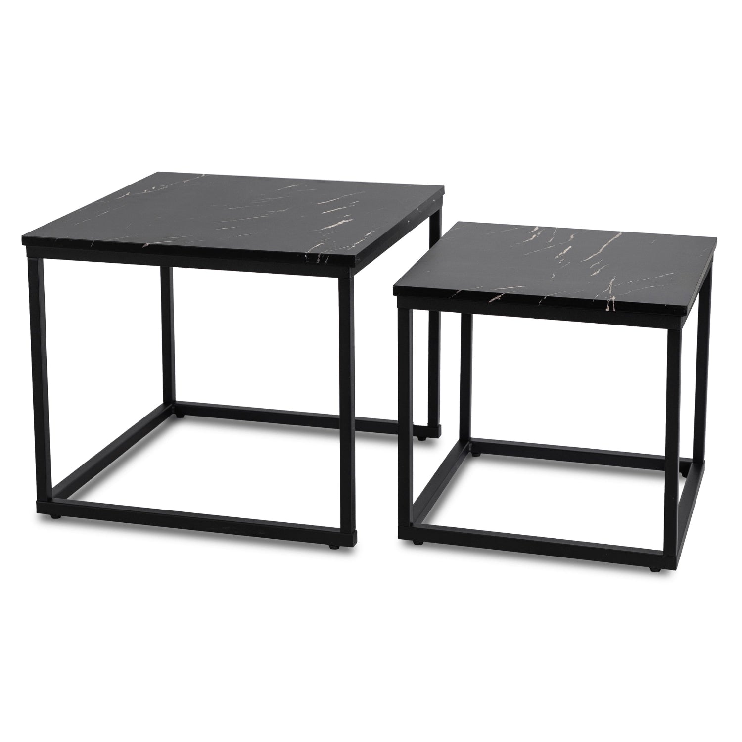 JUNO Couchtisch-Set Schwarzer Marmor