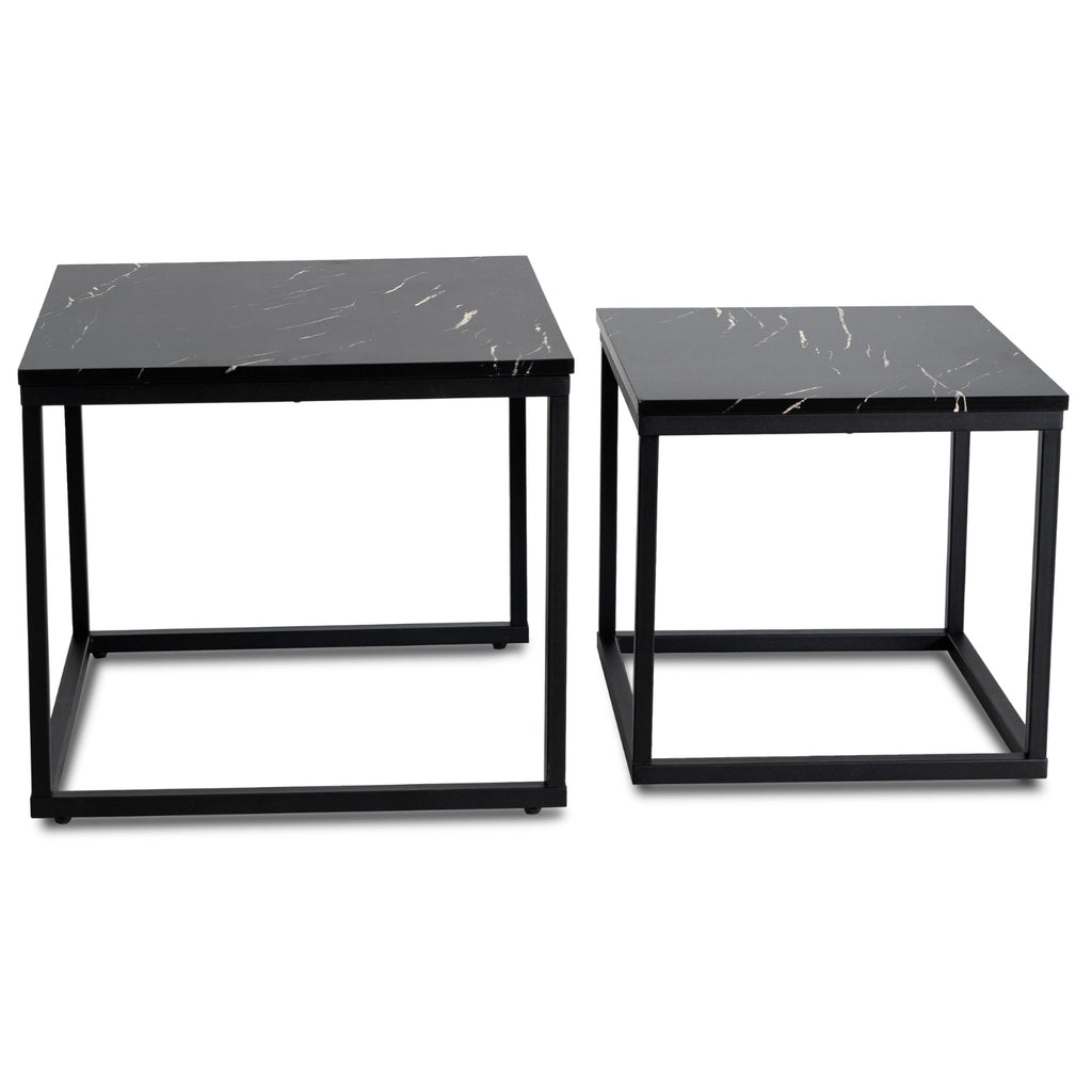 JUNO Couchtisch-Set Schwarzer Marmor