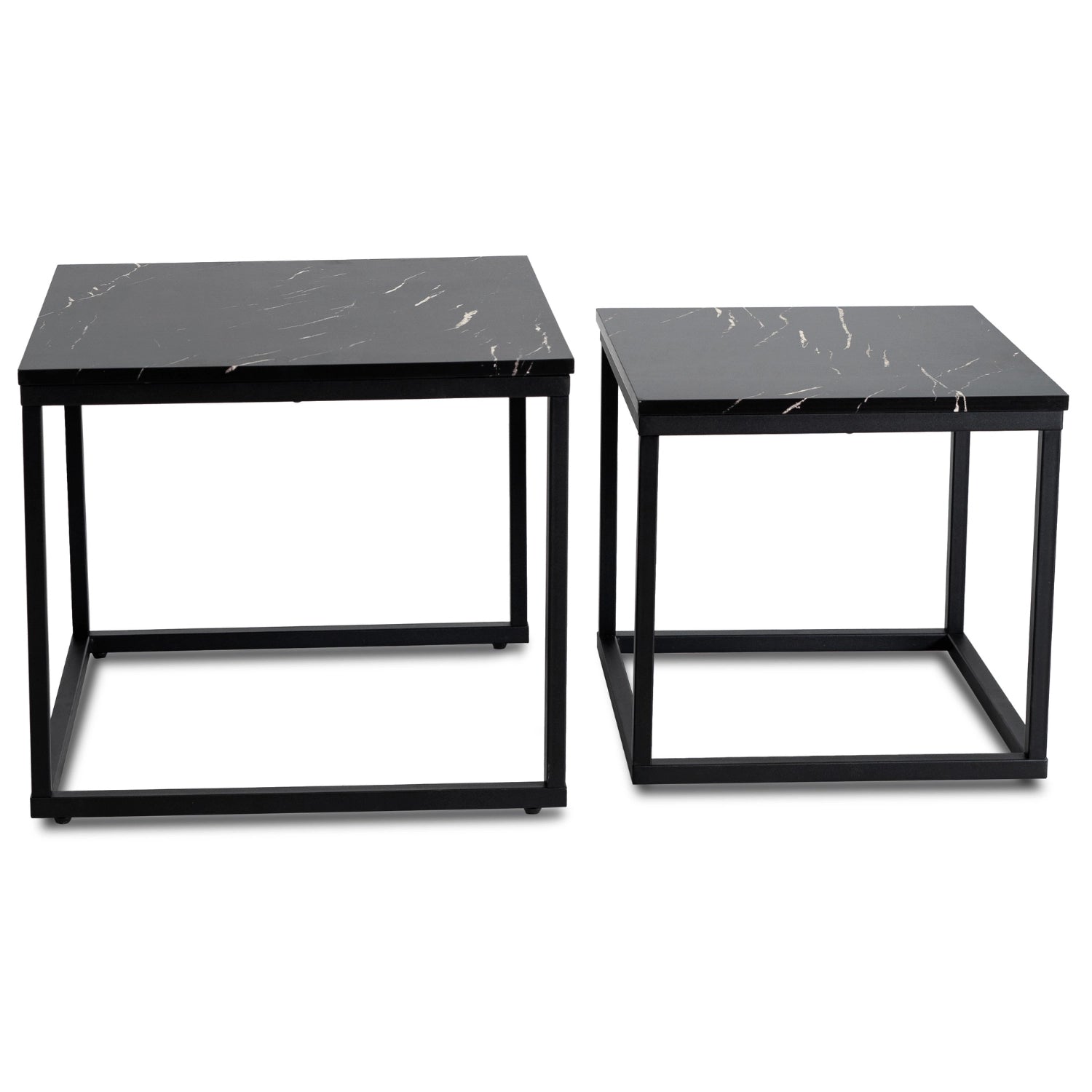 JUNO Couchtisch-Set Schwarzer Marmor