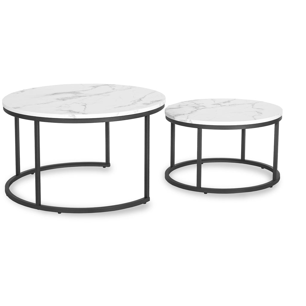 DAFNE MAX Couchtisch-Set Weißer Marmor