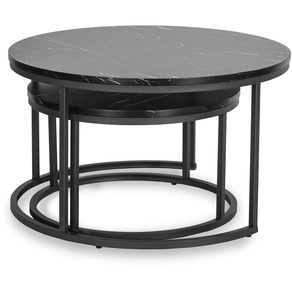 MAURO MAX Couchtisch-Set Schwarzer Marmor