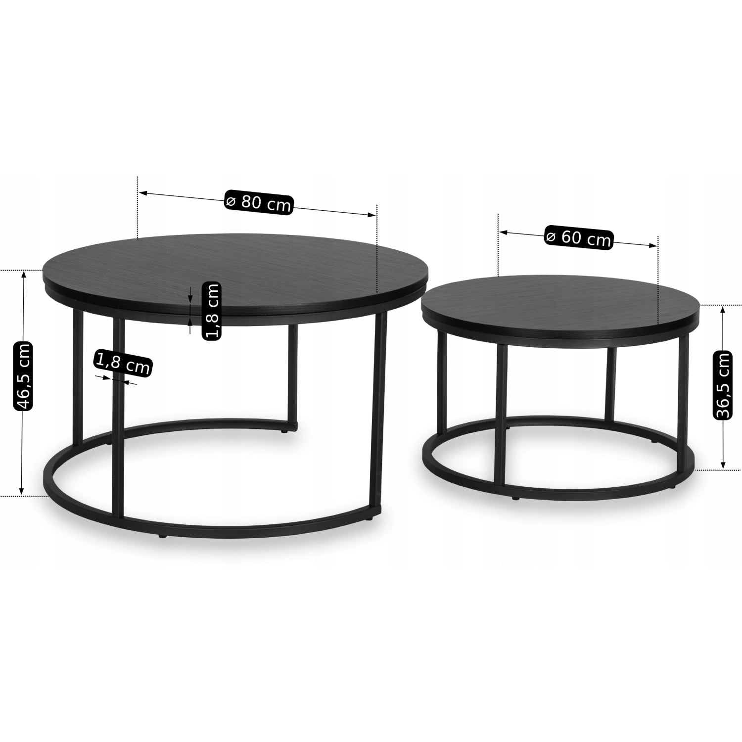MANU MAX Couchtisch-Set Schwarz