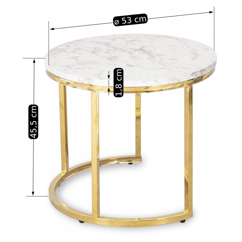 OLIS Couchtisch-Set Marmor Gold