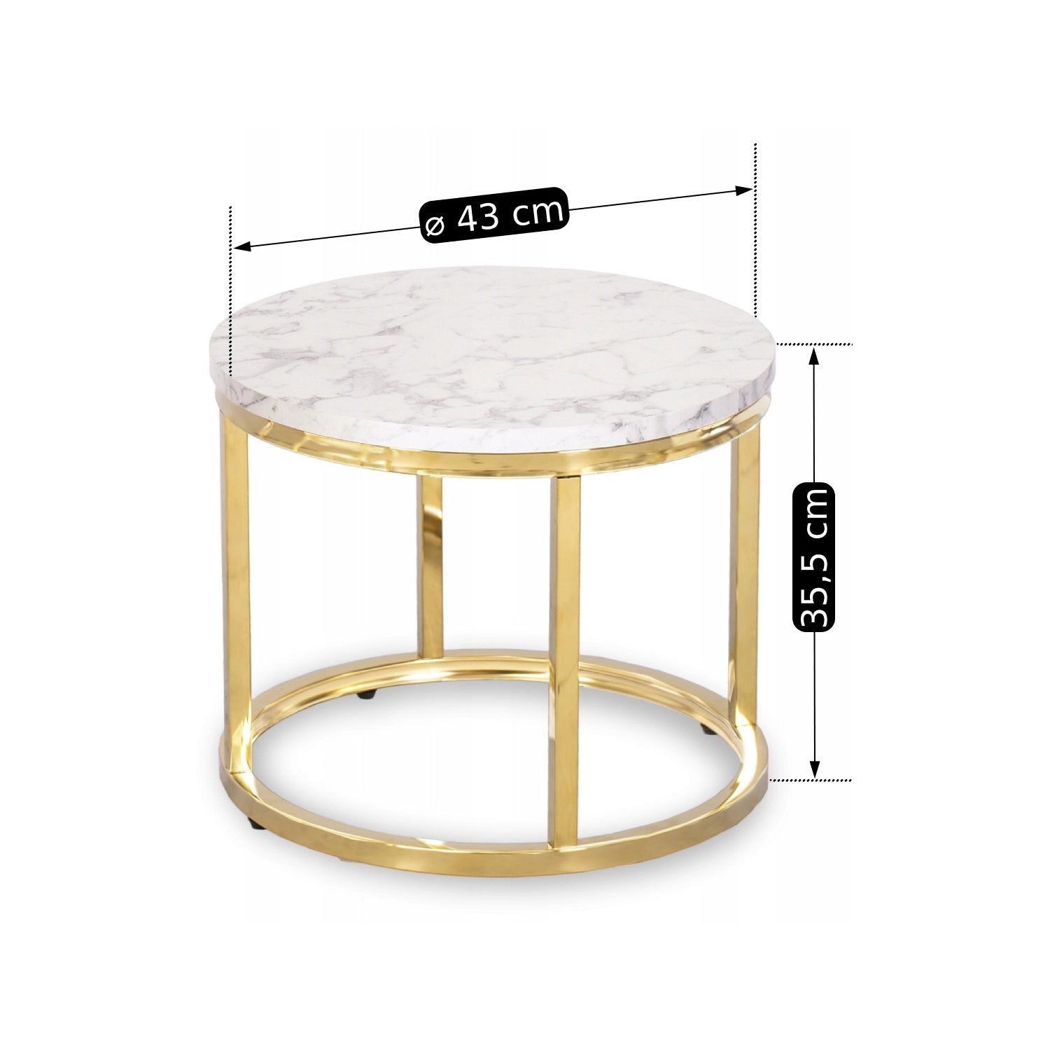 OLIS Couchtisch-Set Marmor Gold