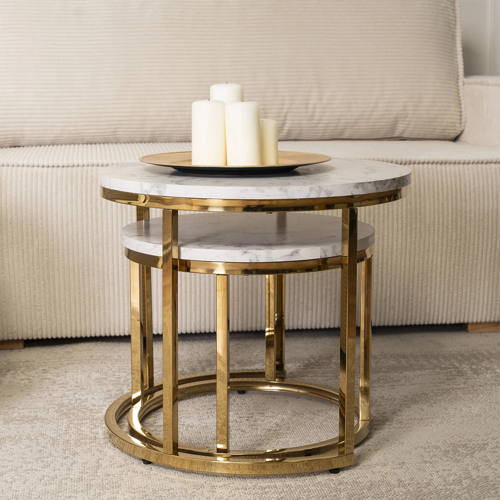 OLIS Couchtisch-Set Marmor Gold