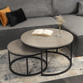 ROCKY MAX Couchtisch-Set Beton Schwarz